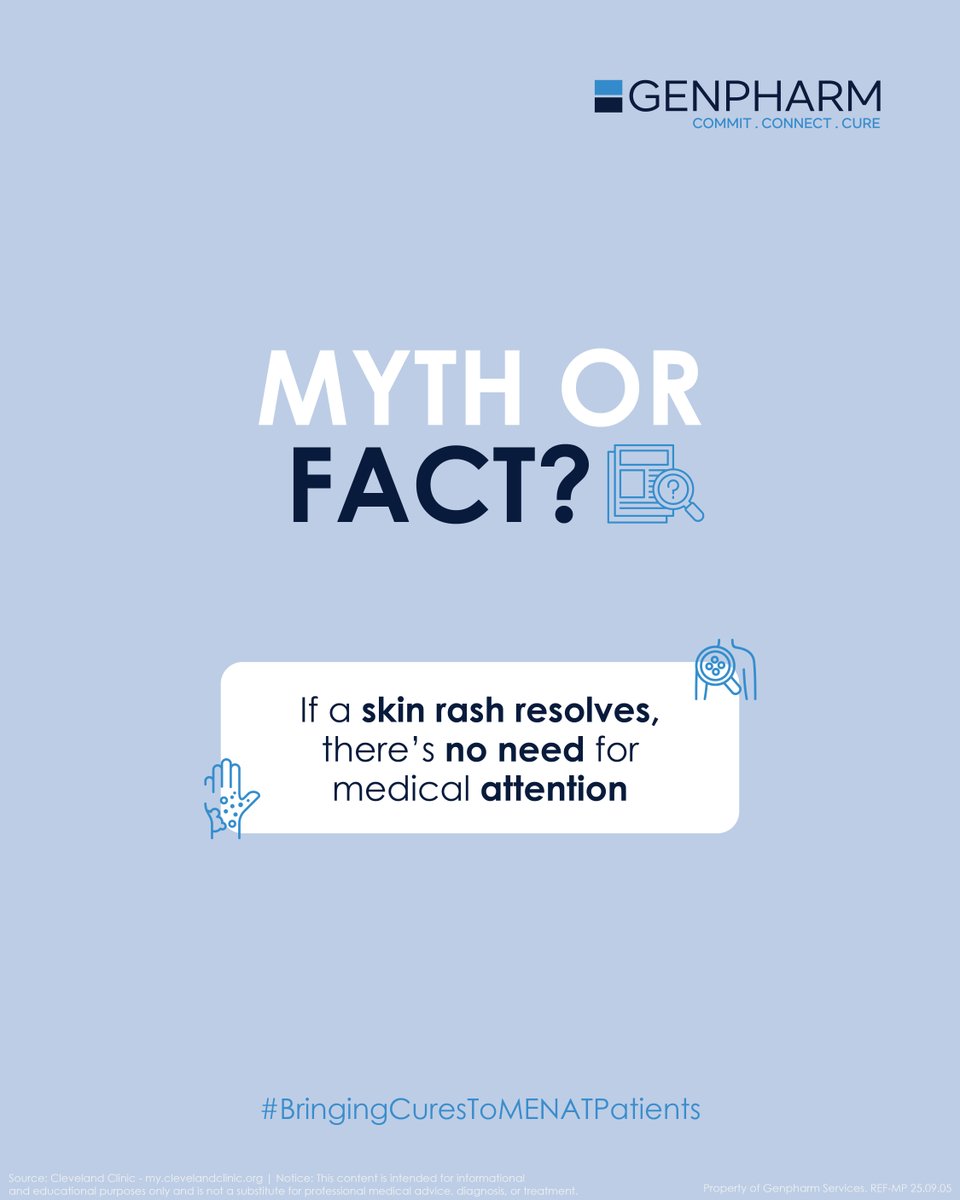 genpharmmena's tweet image. Myth: Rare diseases are diagnosed early in life.
Fact: Many patients face a diagnostic odyssey that lasts an average of 5.6 years.
Awareness = faster diagnosis = better outcomes.

#RareDisease #DiagnosticDelay #Genpharm