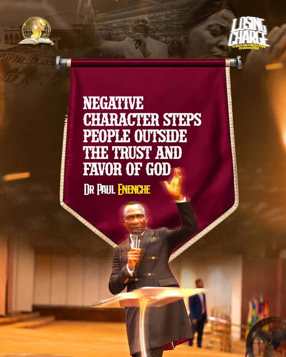 NUGGETS ON CHARACTER 🔥

Positive character establishes a man in greatness, but negative character uproots him from it.
Every time a person loses control of appetite, they lose grip of destiny.
Negative character disconnects a man from the Presence, drains the Oil, diminishes the