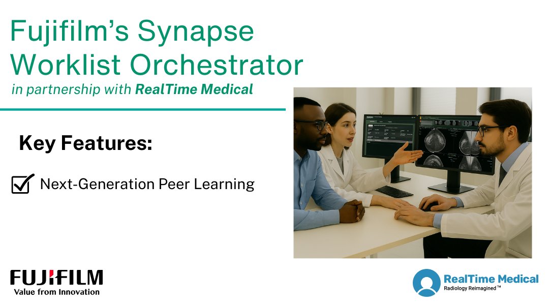 RealTimeMedical's tweet image. Say hello to a multi-dimensional peer learning platform that encourages continuous professional development and enhances knowledge sharing across your team.

Learn more: hubs.li/Q03GKRx10

#fujifilmenterpriseimaging #radiologyreimagined #workloadbalancing #fujisynapse