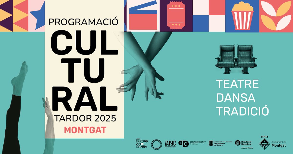 Montgat's tweet image. Iniciem el cicle Tardor en Dansa, amb l’objectiu d’apropar la dansa a tots els públics
🗓️Dijous 23 – Interlúdic, un taller familiar a càrrec d’Ursa Sekirnik i Mireia de Querol
✍️Per participar-hi cal inscripció emplenant el formulari:👇
montgat.cat/actualitat/age…
#Montgat #dansa