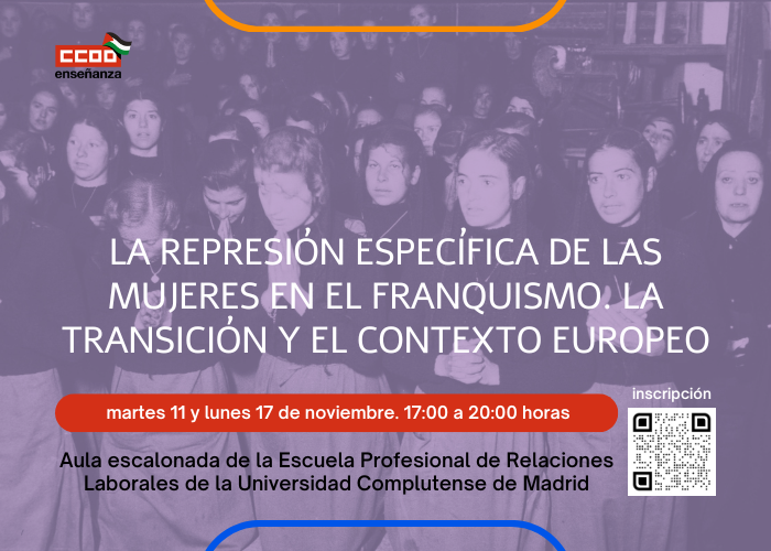 📢Jornadas "La represión específica de las mujeres en el franquismo. La transición y el contexto europeo"
🗓️11 y 17 de noviembre de 2025
🕖17:00h
ℹ️Información, inscripción y programa 👉👇👇u.uma.es/gZi/