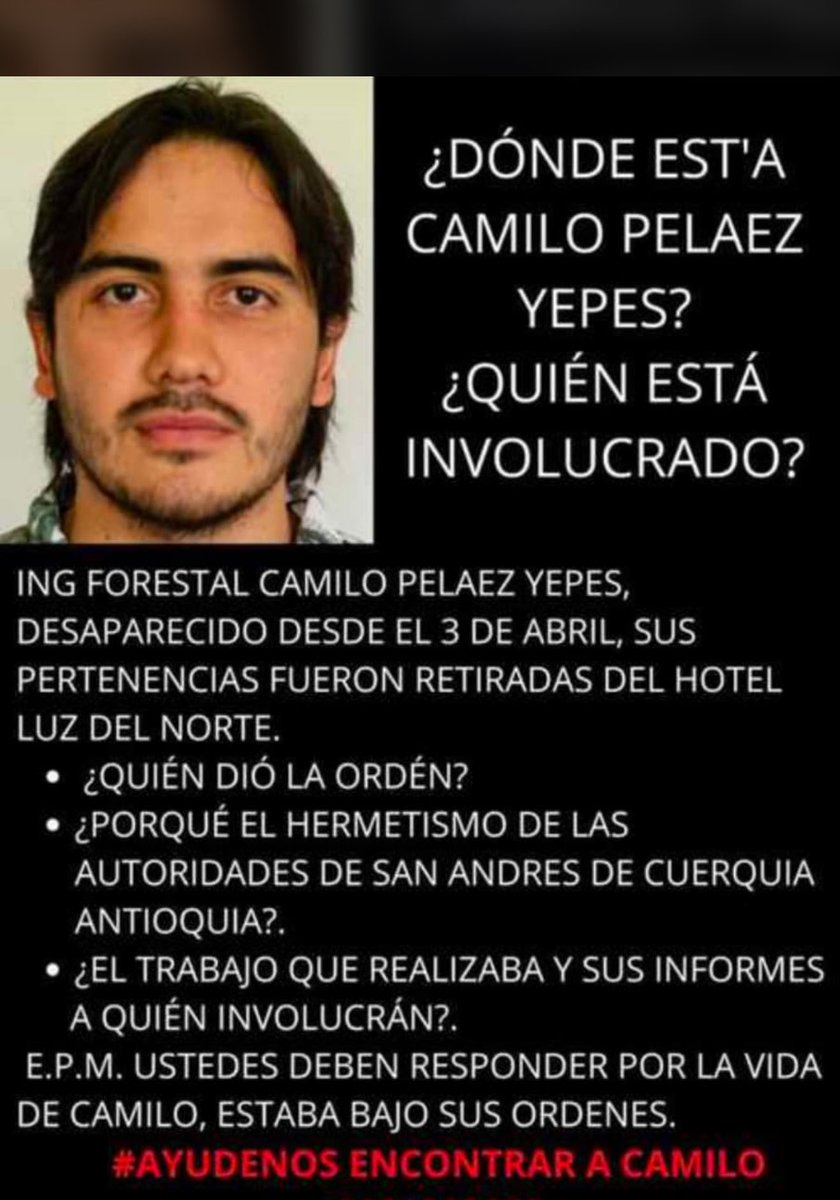 #DondeEstaCamilo #AndresCamiloNoAparece Dios 1.187 días ausente!