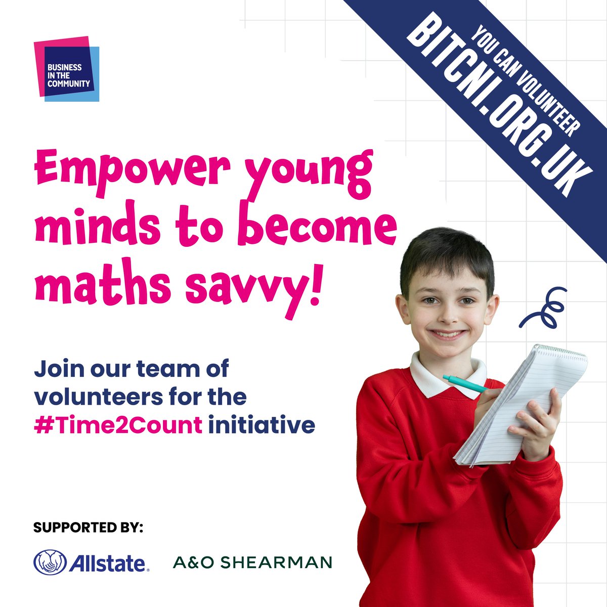 bitcni's tweet image. This is Maths Week Ireland and a great time to join us in the #Time2Count initiative and become a mentor for young individuals eager to learn about numeracy.  Learn how to get involved: bitcni.org.uk/TimeToHub/ #Volunteer #Education @Allstate