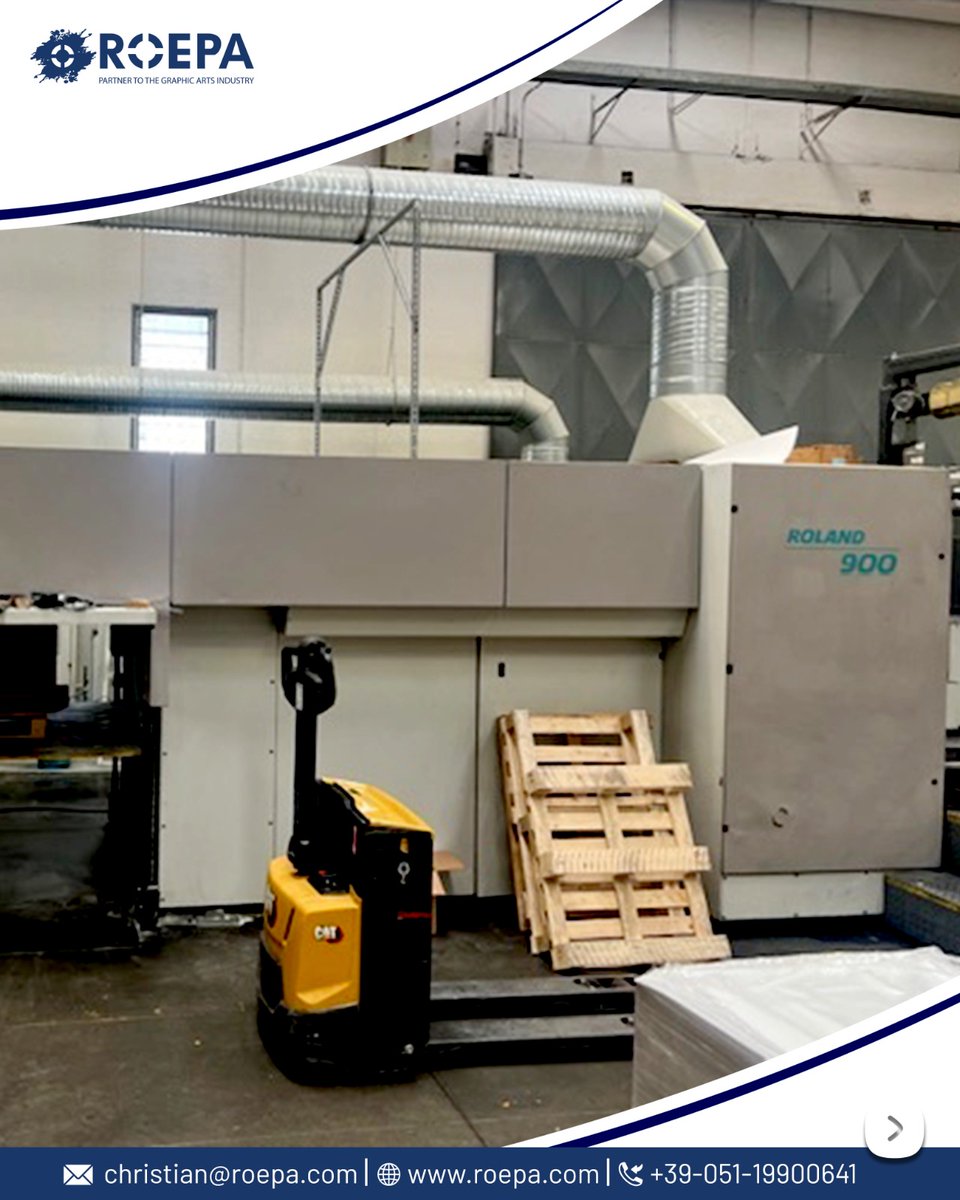 christianseghi's tweet image. Experience reliability and precision #printing from a trusted name.
The ROLAND R 905-6+LV (1996) combines robust engineering with consistent performance, offering 5-color offset capability.

roepa.com/offers/380166

#ROEPA
📞 +39 051 19900641
📩 christian@roepa.com

#printmachine