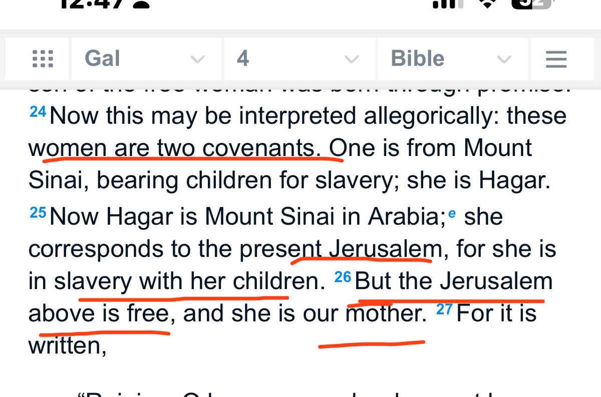 God2Evolution's tweet image. Support your claim with “confirmed scriptures ”!

Galatians 6:16 calls those who walk according to “this principle”, (Christ)
The Israel of God. Attached 

Gal 4:24-26 speaks of the 2 covenants of Israel’s Jerusalem. Attached 

1. Jerusalem in the Middle East, in bondage with her…
