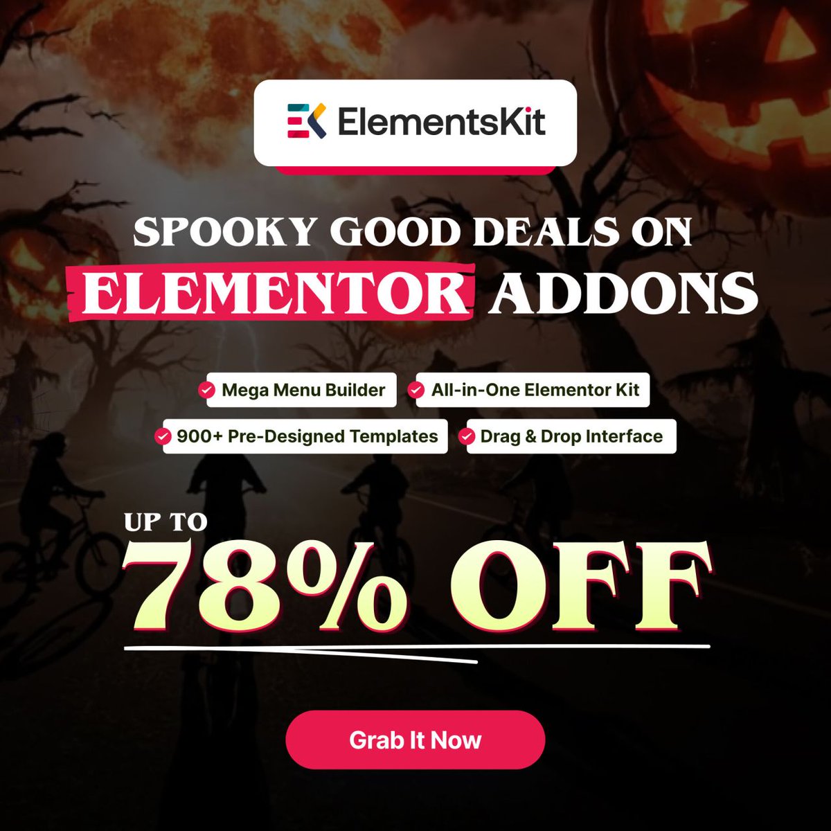 wpmetcom's tweet photo. Best WordPress Halloween Deals 2025 โ Save Up to 78% This Halloween!
Check them out: https://t.co/v25PTICelW
#HalloweenSale #WordPressDeals #HalloweenWordPress #wpmetdeals
#ElementsKit #ShopEngine #MetForm #Gutenkit #elementoraddon
#elementordeals https://t.co/jdgkSkZDaJ