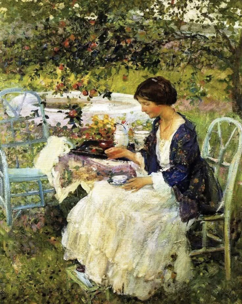 Art - belle peinture du peintre américain impressionniste, Richard Edward Miller, qui a fait partie de la colonie de Giverny.
(Huile sur toile 1910)