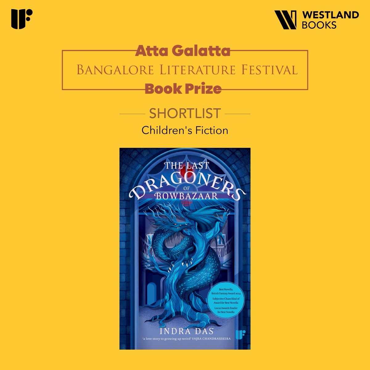 We are delighted to see <a href="/IndrapramitDas/">Indrapramit Das</a>’s The Last Dragoners of Bowbazaar on the <a href="/AttaGalatta/">Atta Galatta</a> <a href="/BlrLitFest/">Bangalore Lit Fest</a> Book Prize shortlist for Children’s Fiction. 

If you still haven't read this moving coming-of-age novella yet, get your copy today!