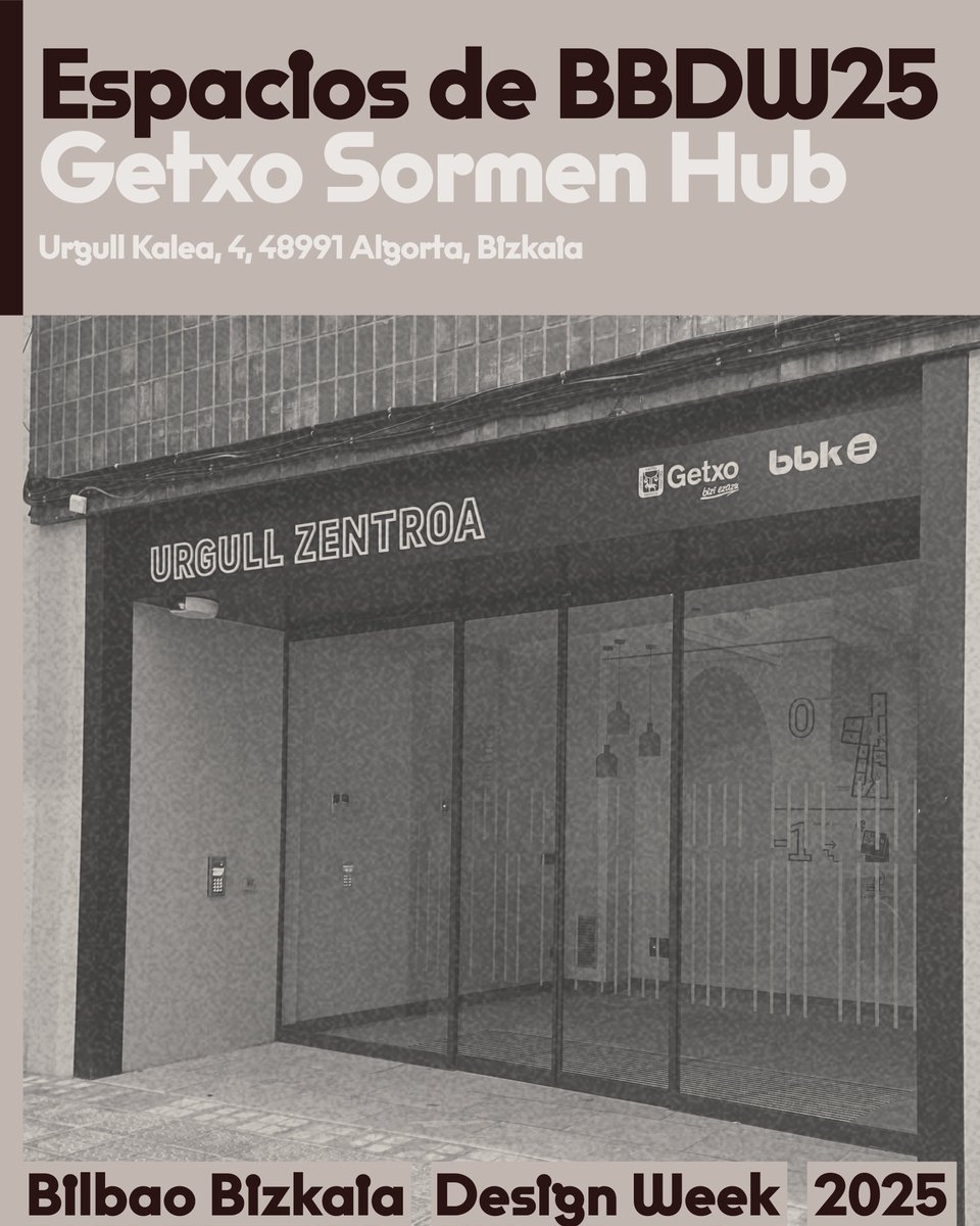 Bilbao Bizkaia Design Week 2025
De la emergencia la regeneración
Ubicado en Algorta, Getxo Sormen Hub es un espacio que impulsa proyectos culturales y sostenibles, promoviendo colaboración e innovación.
20-28 NOV
#BBDW25