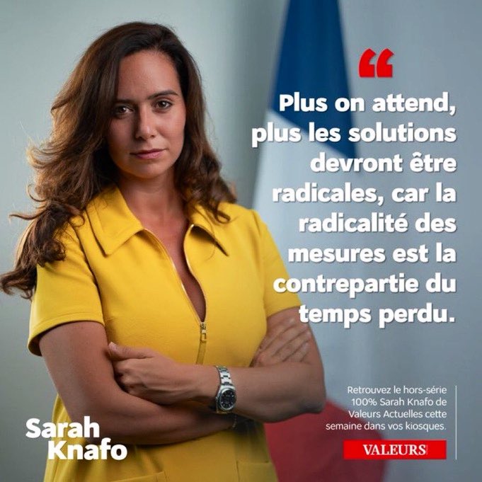 🚨 🇫🇷 Sarah Knafo : « Plus on attend, plus les solutions devront être radicales, car la radicalité des mesures est la contrepartie du temps perdu. »

🗣️ Êtes-vous d’accord avec elle ?

🅰️. OUI
🅱️. NON