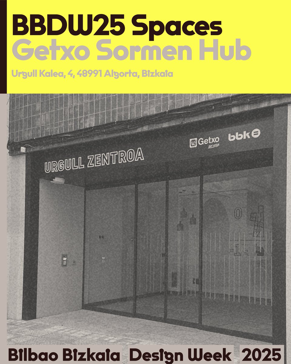 Bilbao Bizkaia Design Week 2025
From Emergency to Regeneration
Located in Algorta, Getxo Sormen Hub is a space that promotes cultural and sustainable projects, encouraging collaboration and innovation.
20-28 NOV
#BBDW25