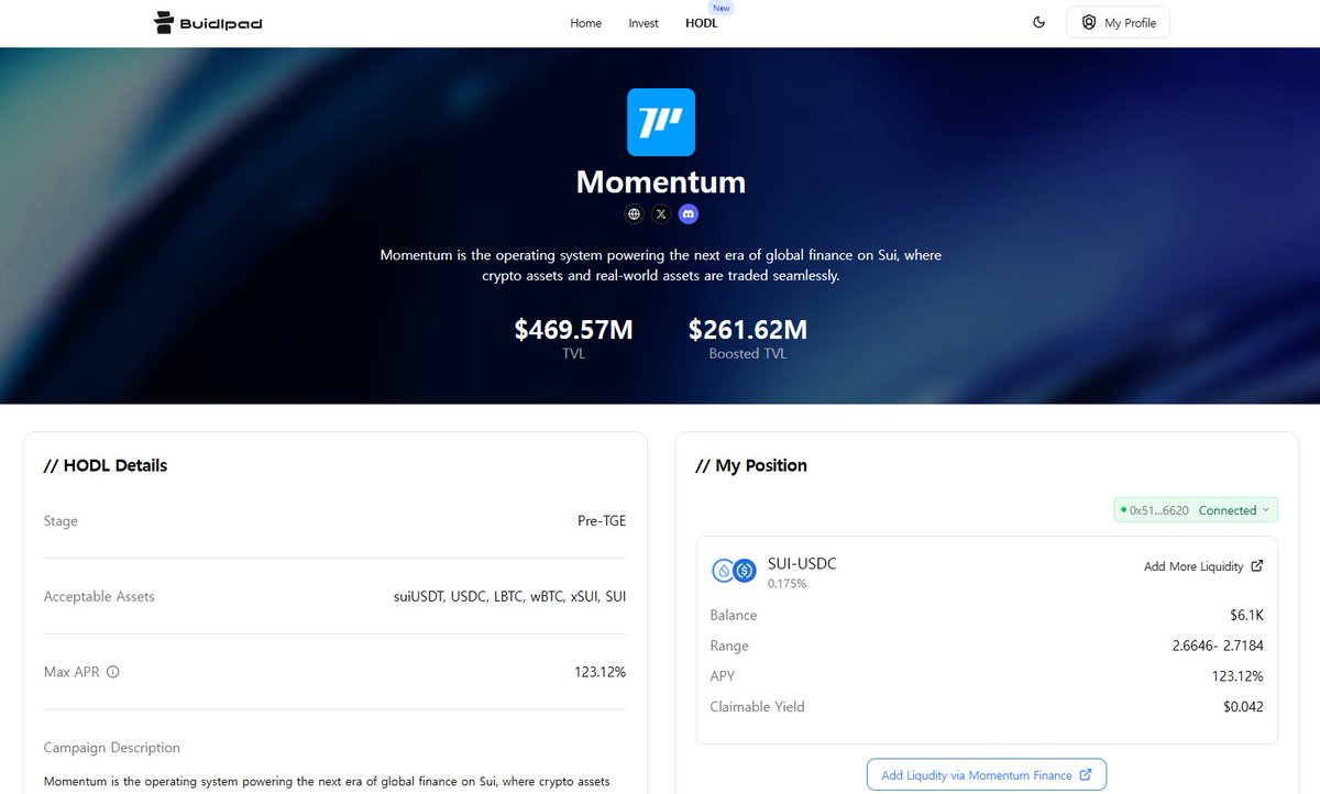 🚀 Momentum 예치 막막막차 타봄 !! 

후기도 남길 겸 
<a href="/ROWNA01/">ROWNA</a> 님이 진행하는 이벤트 참여 해볼게요

짧게 Momentum의 DEED NFT 혜택 정리 해보면

💎 $MMT 에어드랍
🚀 TGL 런치패드 우선권
💰 프로토콜 수수료 5% 분배
🗳 ve(3,3) 거버넌스 투표권
🌈 레어리티(Epic > Rare > Uncommon > Common)