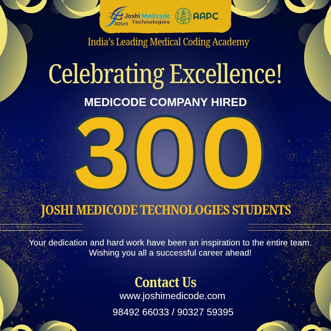joshimedicode's tweet image. 300 of our talented students have been successfully hired by MedCode Company 📷
Proud to see our Joshi Medicoders shining bright in the healthcare industry! 📷
📷 Consistent Results | Trusted Training | Global Placements
📷 9849266033 | 📷 joshimedicode.com…