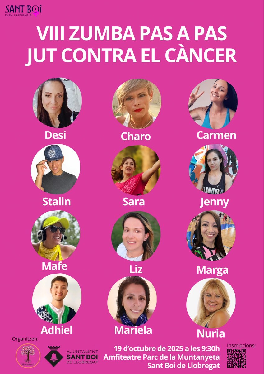 VIII Zumba Pas a Pas aquest diumenge 19 d’octubre a les 9:30 al Parc de la Muntanyeta de Sant Boi. Veniu a ballar Zumba 💃🏻🫶🏻💃🏻 i col·laboreu en la recerca del càncer de mama ⁦HER2+ ⁦<a href="/idibaps/">IDIBAPS</a>⁩ ⁦<a href="/hospitalclinic/">Hospital Clínic</a>⁩ ⁦<a href="/AmicsdelCLINIC/">Amics del CLÍNIC</a>⁩  #jutcontraelcancer #santboi