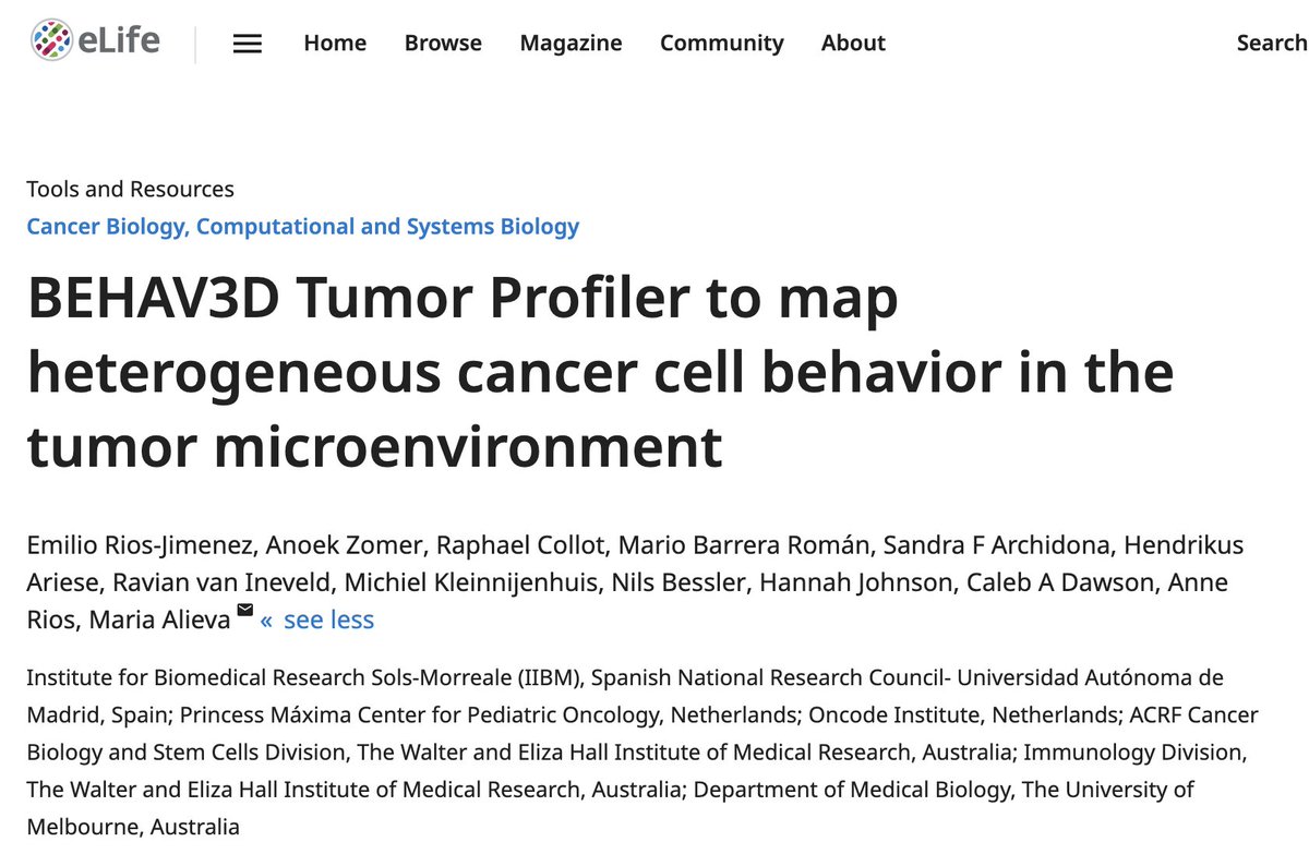 🚀 New article published by Maria Alieva's group <a href="/imaigenelab/">imAIgene LAB</a> at the #IIBmCSICUAM 
👉 elifesciences.org/articles/102097
Congratulations !!👏👏