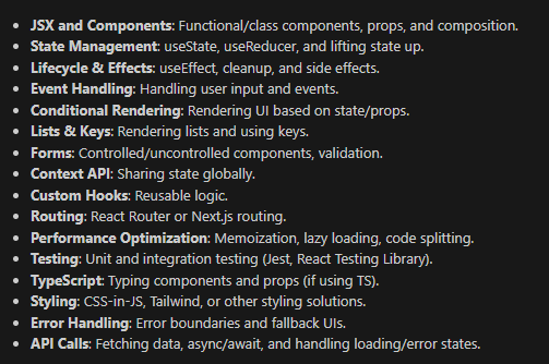 RamanRjha4647's tweet image. Understanding these topics will prepare you for most React roles in the industry 🎯
#react #javascriptforever #WebDevelopment