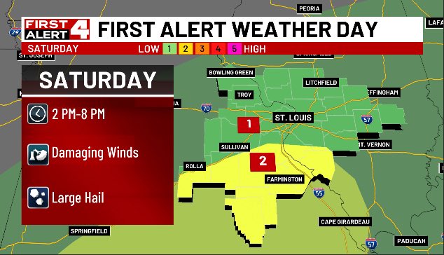 We have issued a First Alert Weather Day for this upcoming Saturday ahead of potentially strong to severe storms. 

These storms hinge on some uncertainty during the AM hours. If we stay dry and more on the clear side, chances for these storms increase.