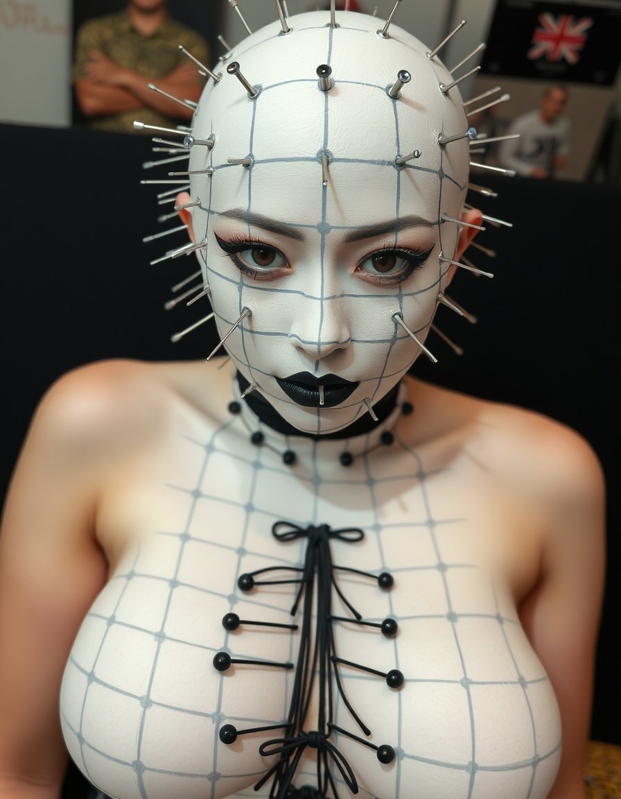 Sakura1Cosplay's tweet photo. #pinheadcosplay. Princess of #Cosplay final look for #pinhead #hellraiser. Ok, i need to see this film. I didn't shave off my hair. it's a bald cap. Doing horror characters for build up to halloween. Whose next?
#thursdayvibes
#halloweencosplay #halloweencostumes #cosplayergirls https://t.co/QKzeyrCQPD