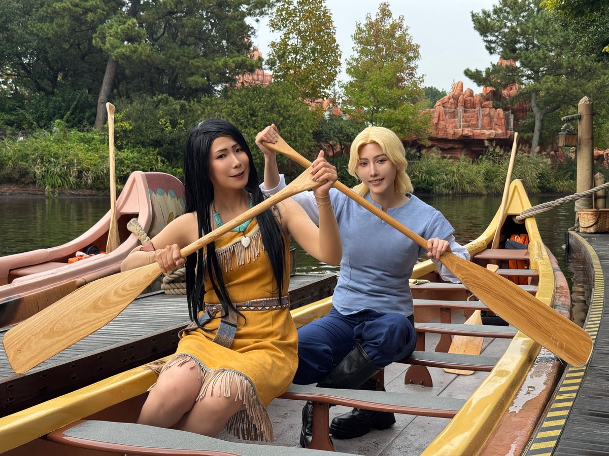 rexxx39tan's tweet image. ジョンスミスと探検🧭してきたよ〜🛶
ご厚意でカヌーの上でお写真撮ってもらいました素敵な経験ができました…😌
華夜さんスミス、とってもかっこよかった〜一日にこにこしていた☺️🌈
#Dハロ仮装2025
