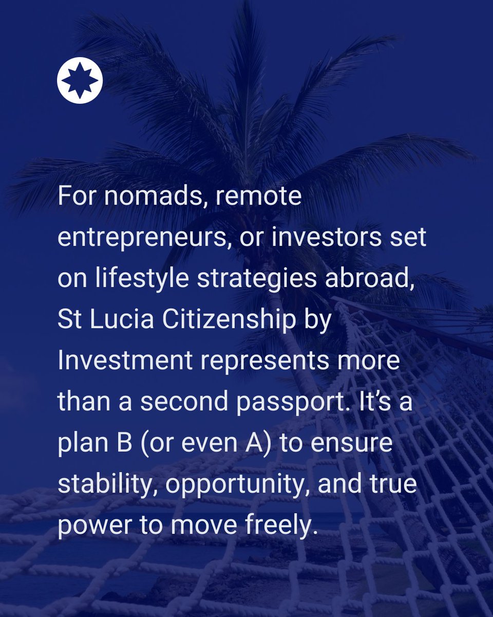 Nomads, investors, &amp; entrepreneurs are turning to 🇱🇨 St Lucia — a top performer in our 

Global Digital Nomad Report 2025.
No residency. Fast processing. Global mobility.

💡 Think beyond temporary — build your foundation for freedom.

🔗 beglobal.link/st-lucia-lkd-a…
