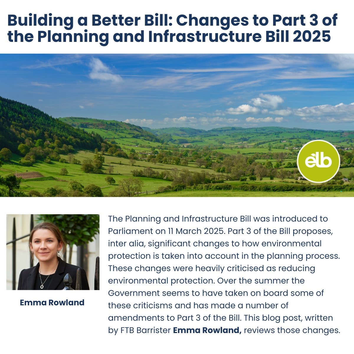 EnvLaw_Blog's tweet image. The Planning and Infrastructure Bill, introduced on 11 March 2025, drew criticism for reducing environmental protections. Changes to Part 3 over the summer sought to address the concerns.🔗 lnkd.in/exRzskk6 
Subscribe to #elb here: lnkd.in/eX6CStUw
#EnvironmentalLaw