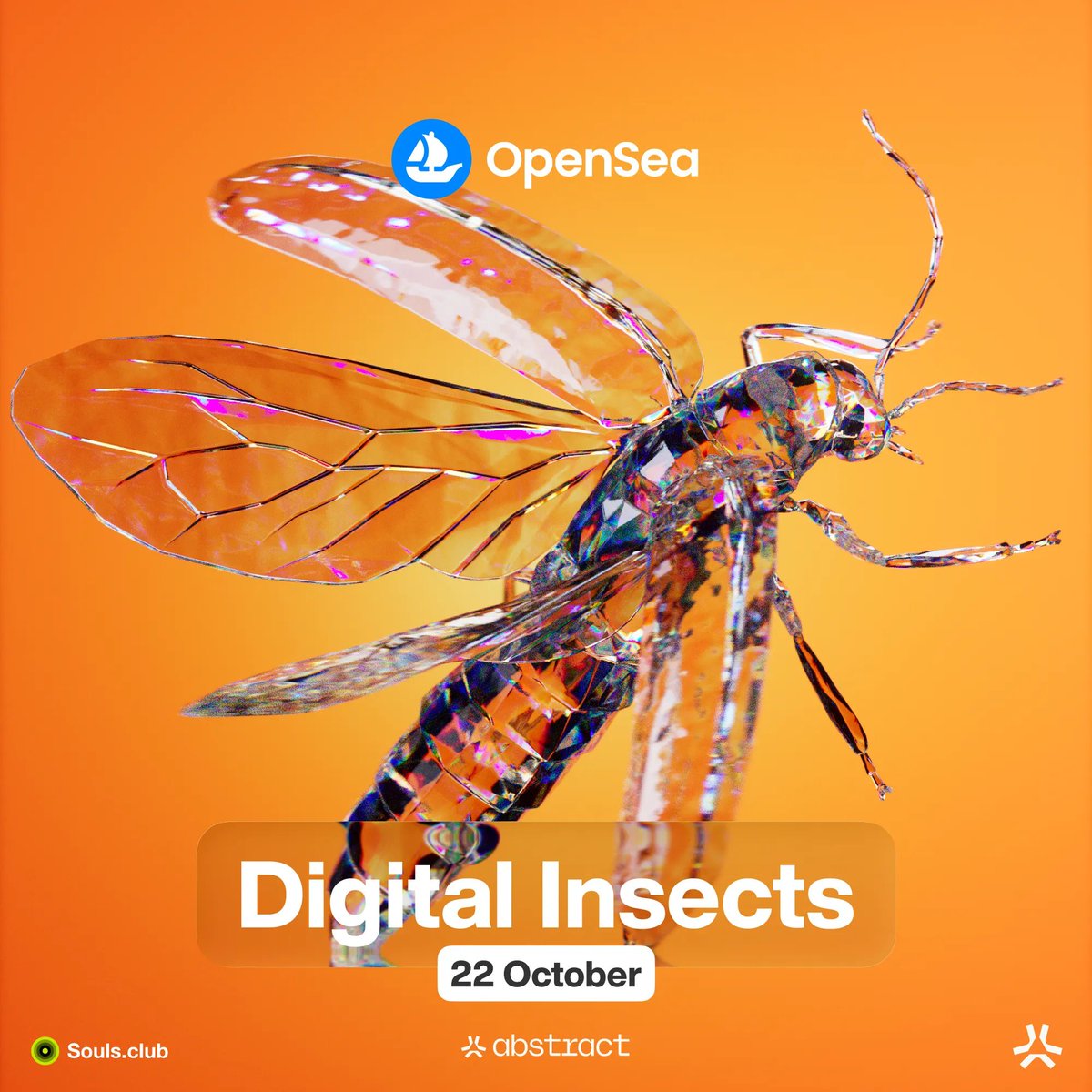 WL GIVEAWAY!

The Digital Insect NFT collection is coming to <a href="/AbstractChain/">Abstract</a> and @OpenSea on October 22

I’m giving away 5 GTD spots for my followers!

To enter:

▶️Follow me <a href="/KEERIKKADAN_/">KEERIKKADAN</a>  and <a href="/SoulsClubInc/">Souls.club</a>
▶️RT this post
▶️Drop your AGW wallet below

Winners will be announced in