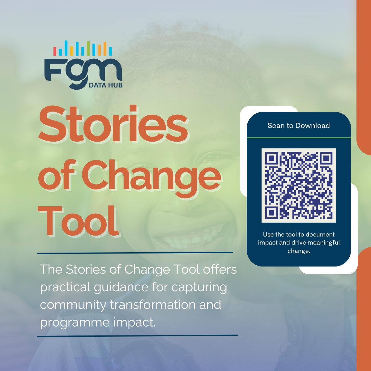 How do we measure real change?  

The Stories of Change Tool by the <a href="/FGM_Data_Hub/">FGM Data Hub</a> &amp; <a href="/TheGirlGen/">The Girl Generation</a> helps students, activists &amp; partners capture how interventions drive impact through community stories. 

Scan the QR code to Explore it or click link👇🏽. 
surl.li/icwqud