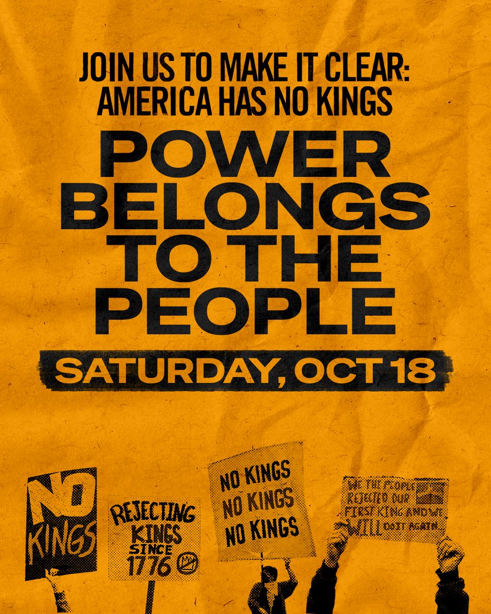 #NoKingsDay this Saturday — Will you be there?

Be sure to send us your photos! We will be sharing content from protests across the country all day!
