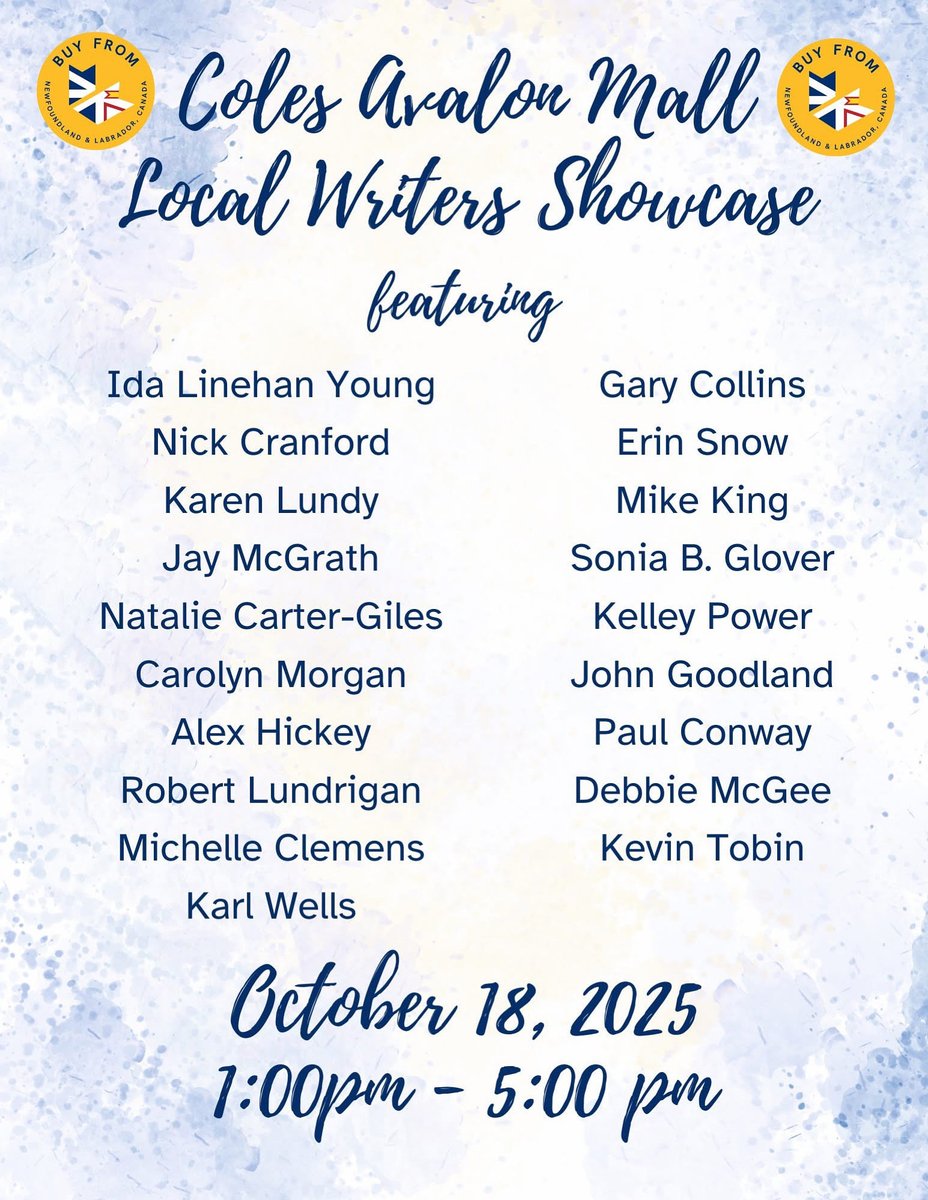 AT DA MAAALL…
Happening this weekend! Shop local titles from an AMAZING selection of local authors! 
I’ll be signing my new book ‘Fly on the Wall’, featuring 40 years of editorial cartoons from <a href="/StJohnsTelegram/">The Telegram</a>  
Coles, this Saturday, 1-5pm! 
See ya there!