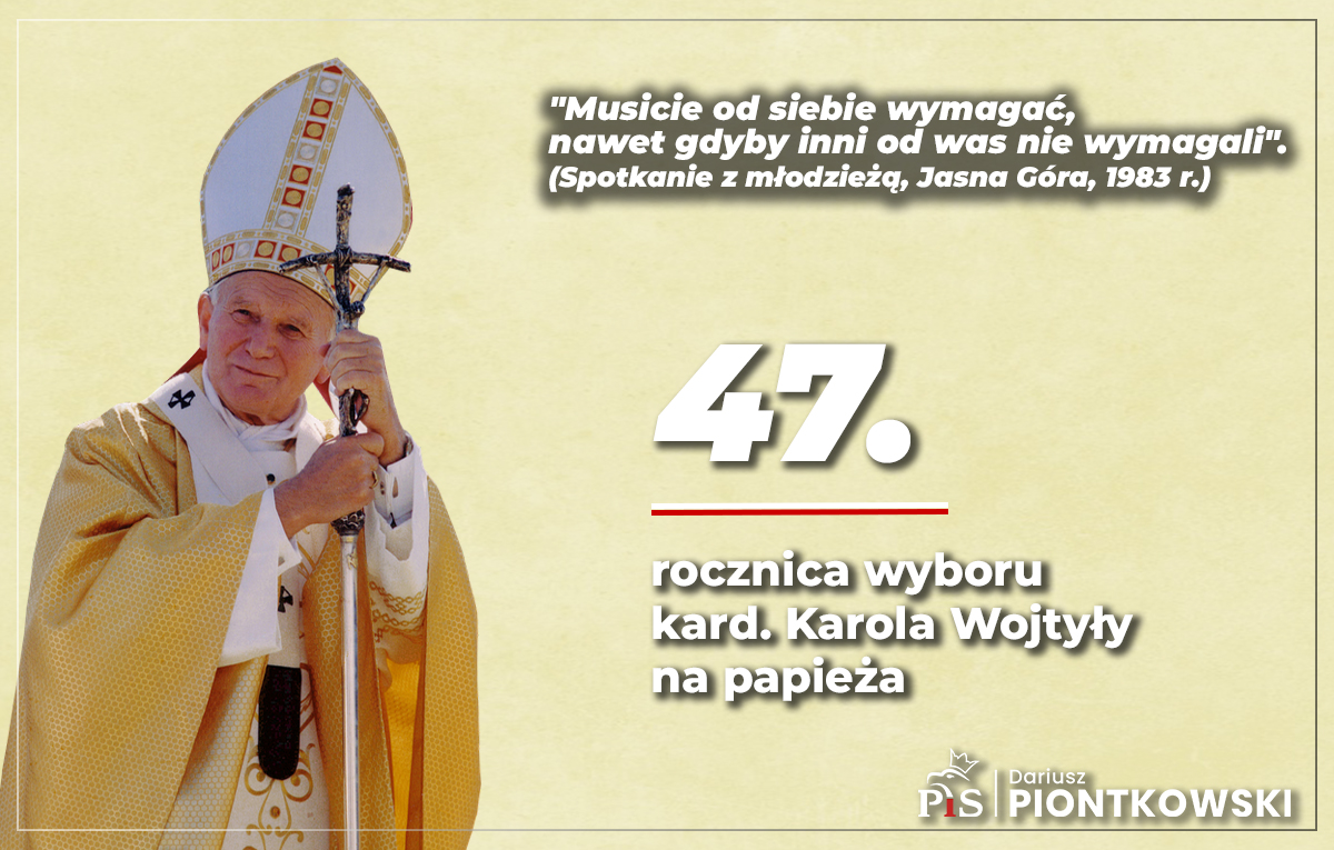 🇻🇦16 października 1978 roku w Rzymie kolegium kardynalskie wybrało metropolitę krakowskiego kardynała Karola Wojtyłę na papieża. Przyjął on imię Jan Paweł II.