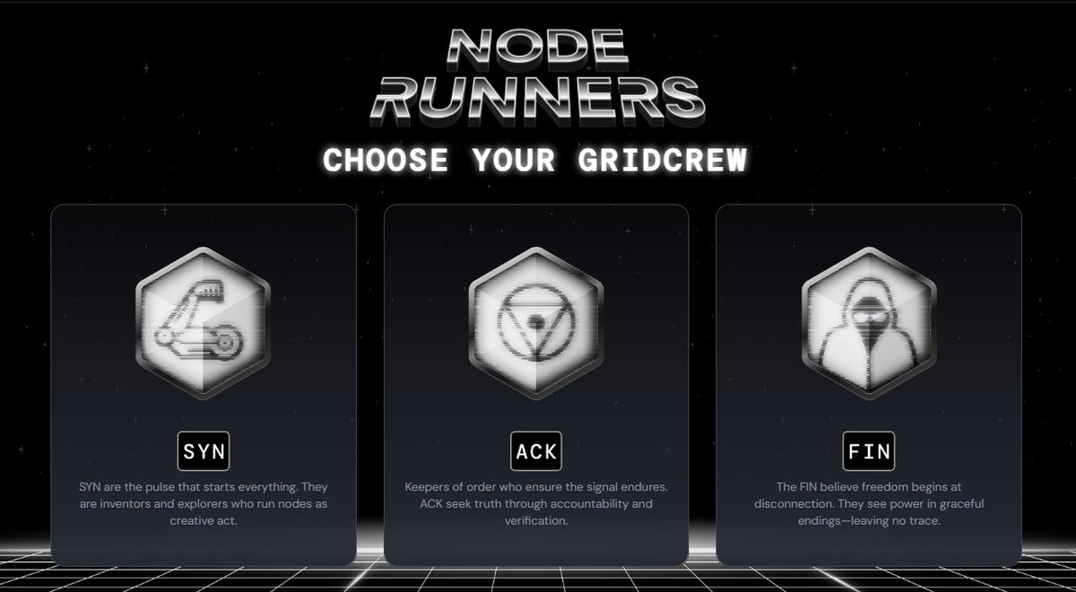 numrut73's tweet image. 📢Nexus GridCrews are Live❗️
❓ Are you Inventor, Seeker or Fader❓
▶️Choose your team gridcrew.nexus.xyz but chose wisely - once joined there`s no turning back❗️
#Nexus #quest #noderunners