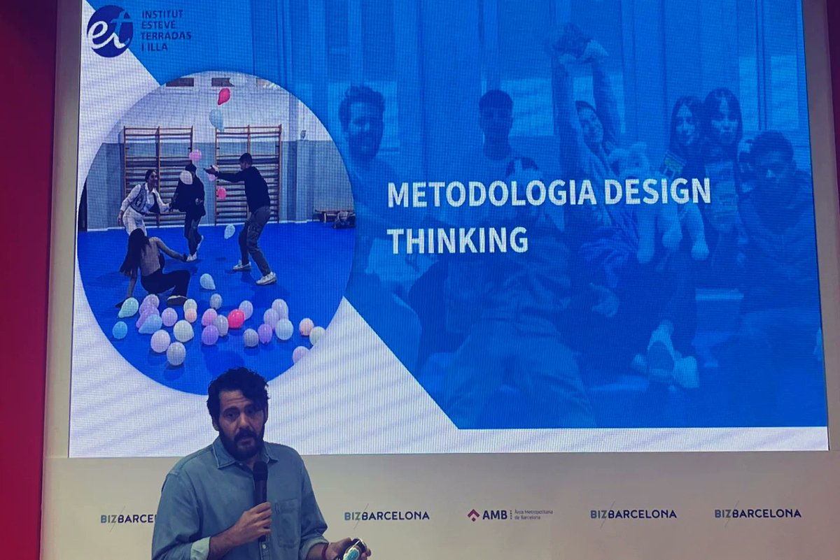 iesteveterradas's tweet photo. 🎤 Luis del Castillo ha compartit els projectes d’FP premiats a #FPempren en nom de l’institut, mostrant com apliquem el #DesignThinking al mòdul de projecte 💡
Activitat organitzada per @fundaciobcnfp a l’estand de l’AMB al @bizbarcelona @salocupacio 👏 https://t.co/4AtjZ8Limp