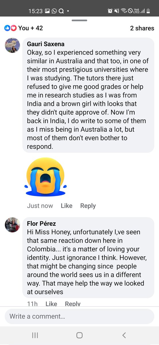 Discussion on Racism on FB and my experience of the same in Australia.