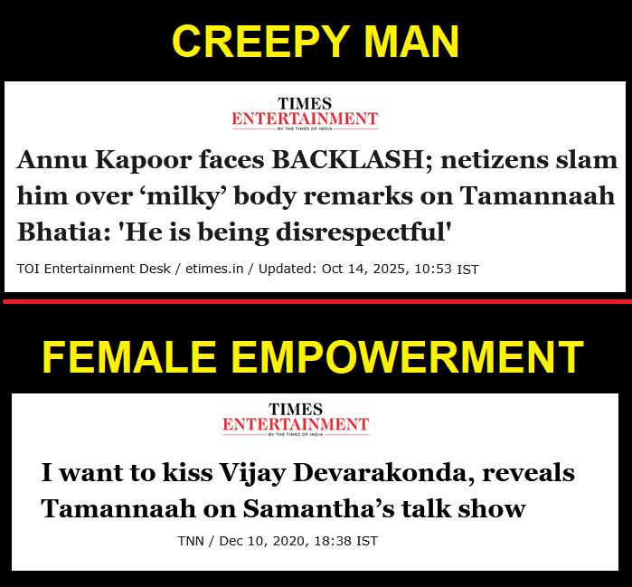 Only women are allowed to say creepy statements 🤷‍♂️<a href="/annukapoor_/">Dr. ANNU KAPOOR</a> <a href="/tamannaahspeaks/">Tamannaah Bhatia</a>