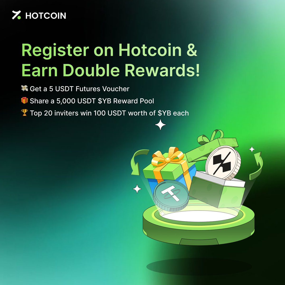 HotcoinGlobal's tweet photo. 🚀 Join Hotcoin & Earn Double Rewards!
🎁 Get 5 USDT Futures Voucher for registration + share the 5,000 USDT $YB Airdrop Pool!
💥 Invite verified friends & both earn 5 USDT Futures Voucher!
🏆 Top 20 inviters win 100 USDT worth of YB each!
How to join👇
1️⃣ Follow us
2️⃣ Retweet + Comment + Tag 2 friends
3️⃣ Register & complete KYC
4️⃣ Submit your UID via the form: https://t.co/ZwXCEcRjLN
#Hotcoin #YB #Airdrop #FuturesVoucher #InviteToEarn