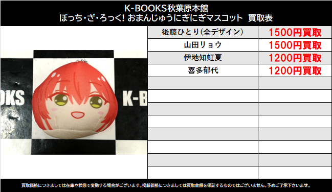 【買取情報】

ぼっち・ざ・ろっく！
#買取akbkbぼっちざろっく

 おまんじゅうにぎにぎマスコット

各キャラ買取募集中です！🙌

当店では #ぼっち・ざ・ろっく！ グッズ高価買取中です🎶

#kbooks #秋葉原 #ラジオ会館 後藤ひとり 伊地知虹夏 山田リョウ 喜多郁代 交換 譲 探 求
