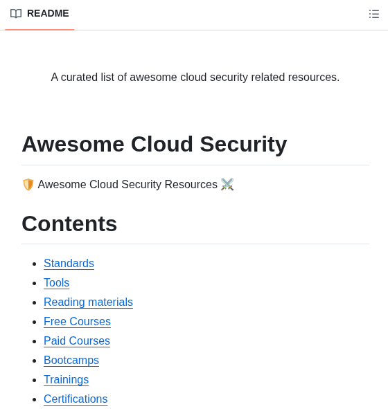 tom_doerr's tweet image. Curated cloud security resources, tools, standards, and guides