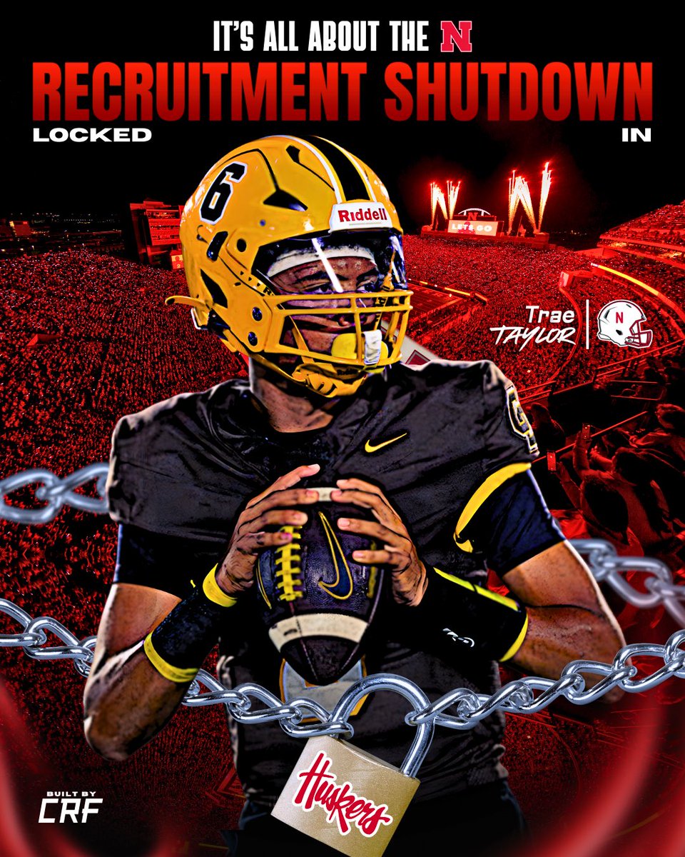 Trae Taylor (@qb6trae) on Twitter photo With everything going on with <a href="/CoachMattRhule/">Matt Rhule</a> many schools have reached out. I really appreciate the consideration and love. But I’m Locked “N” with <a href="/HuskerFootball/">Nebraska Football</a>. Any recruits that may be considering Nebraska I hope this takes away any concerns. To the fan base GO BIG RED 😎 With everything going on with <a href="/CoachMattRhule/">Matt Rhule</a> many schools have reached out. I really appreciate the consideration and love. But I’m Locked “N” with <a href="/HuskerFootball/">Nebraska Football</a>. Any recruits that may be considering Nebraska I hope this takes away any concerns. To the fan base GO BIG RED 😎