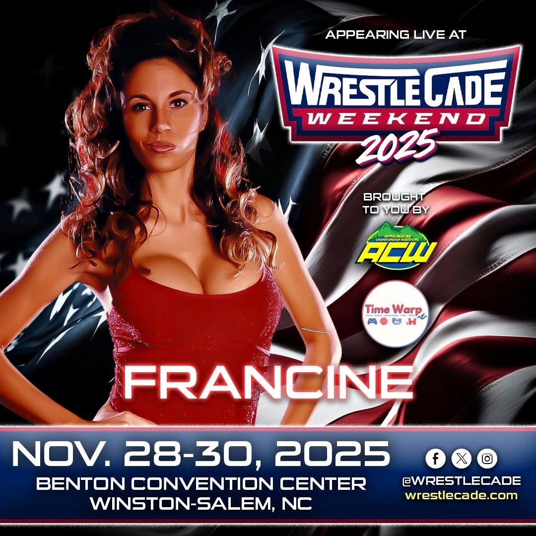 ECWDivaFrancine's tweet photo. I will be appearing at @WrestleCade on Friday and Saturday! Hope to see you there! https://t.co/tmgWQTzSOx