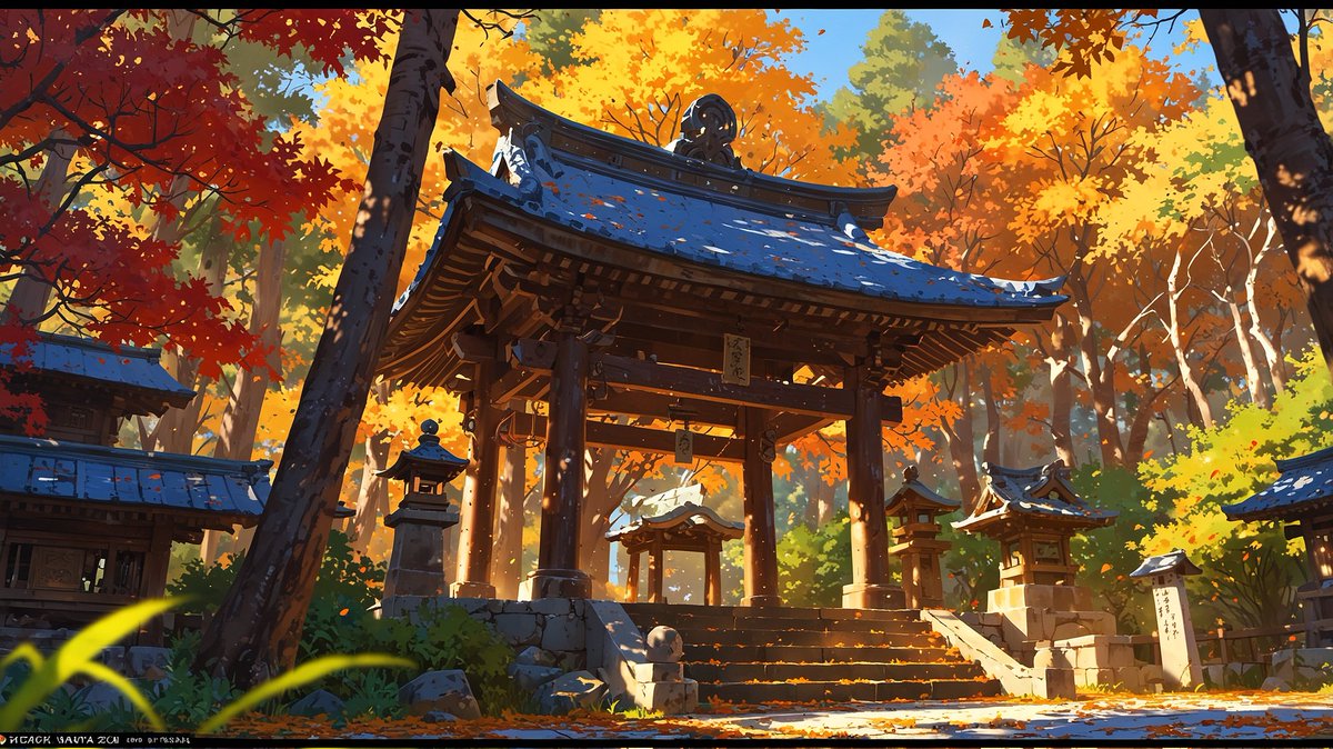 nightgalaxx's tweet photo. Golden hour at the sacred shrine 🍁 https://t.co/DCDn1TG2Q6
