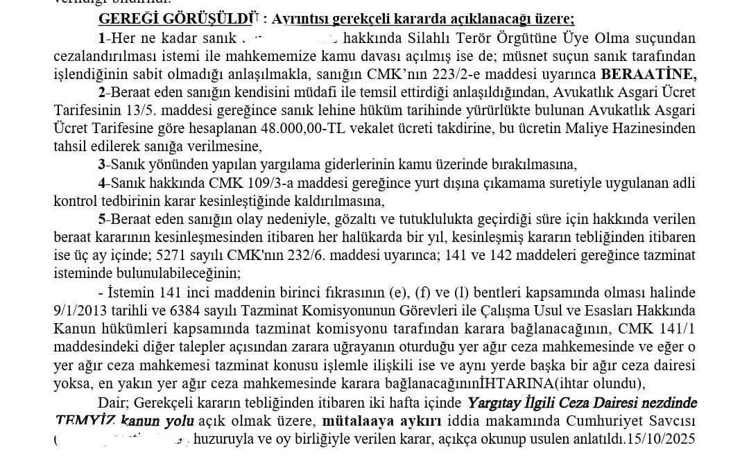 Dilek Hukuk (@dilekhukuk) on Twitter photo BYLOCK (KULLANICI ADI, ŞİFRE VE USER ID) İDDİASINA İLİŞKİN GÜNCEL BERAAT KARARINDAN
Sanık hakkında örgüt üyeliği suçundan verilen 6 yıl 3 ay hapis cezasının YARGITAY 3. CEZA DAİRESİ'NCE BOZULMASI sonucu savunma dilekçesini hazırladığım sanık hakkında BOZMA SONRASI YAPILAN BYLOCK (KULLANICI ADI, ŞİFRE VE USER ID) İDDİASINA İLİŞKİN GÜNCEL BERAAT KARARINDAN
Sanık hakkında örgüt üyeliği suçundan verilen 6 yıl 3 ay hapis cezasının YARGITAY 3. CEZA DAİRESİ'NCE BOZULMASI sonucu savunma dilekçesini hazırladığım sanık hakkında BOZMA SONRASI YAPILAN