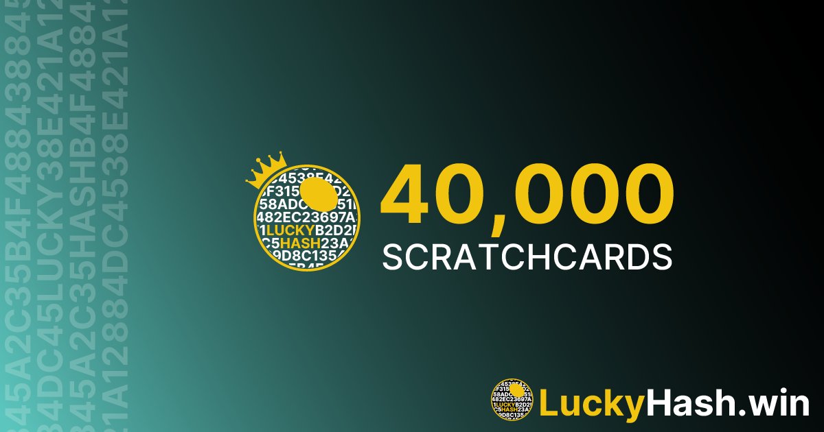 LuckyHashWin's tweet image. 40,000 scratches later… and the XRPL hash still hasn’t lost its magic 💫

Huge shoutout to everyone spinning, scratching, and winning with LuckyHash 🍀

The next 40K? Even bigger