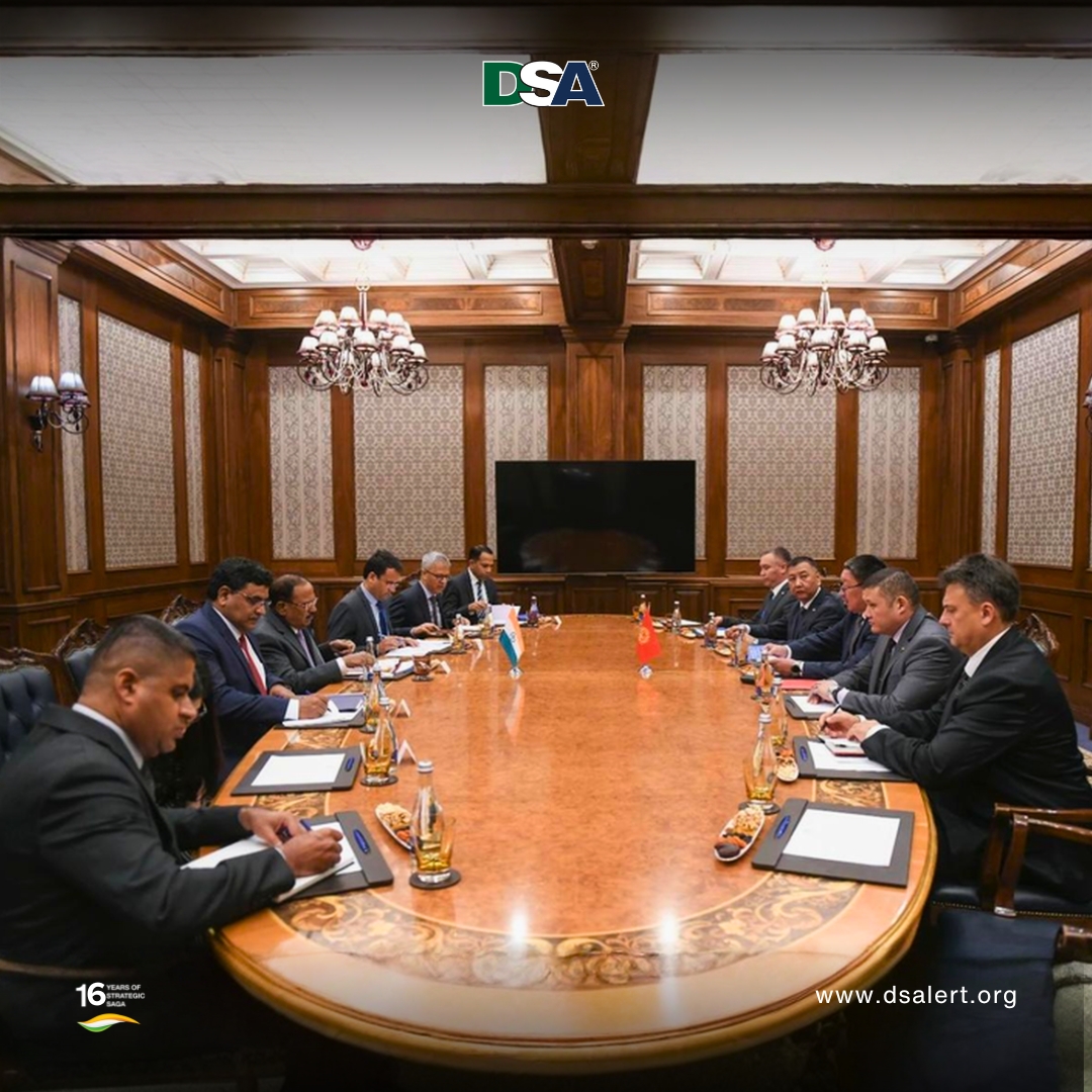 *NSA Ajit Doval in Bishkek, Kyrgyzstan*
National Security Advisor Ajit Doval has landed in Bishkek, Kyrgyzstan to participate in the 3rd Meeting of the India-Central Asia National Security Advisers / Secretaries of the Security Councils.
The high-level dialogue aims to enhance