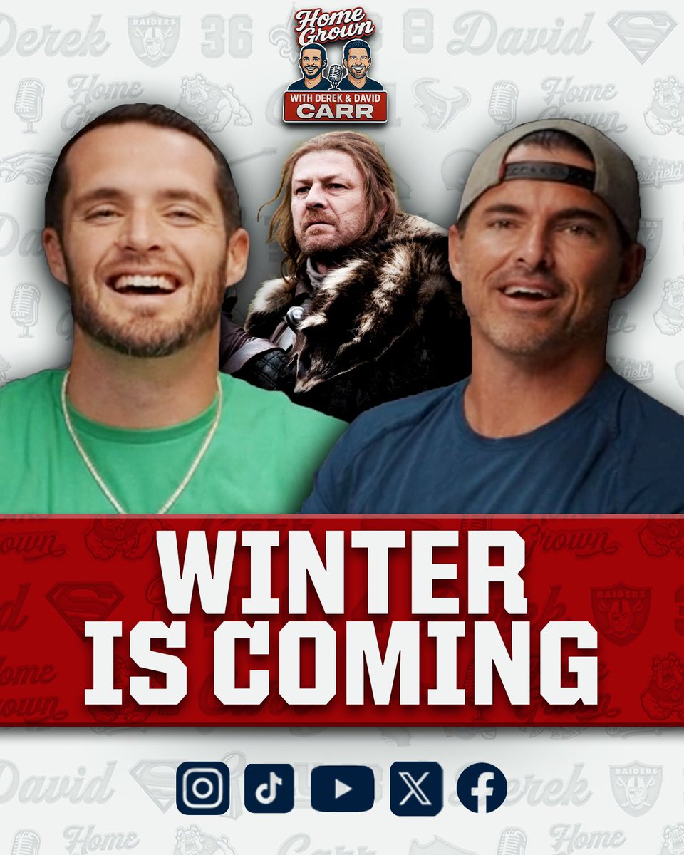 Home Grown (@homegrowntweet) on Twitter photo ❄️ Which teams are built for winter?
🤕 How do mid-season injuries impact a locker room?
🗞️ STOP clicking hot seat articles
<a href="/derekcarrqb/">Derek Carr</a> and <a href="/DCarr8/">David Carr</a> add some context to the state of the league entering Week 7 🎙️
Watch on YouTube: youtu.be/x6ExA4CU_3E ❄️ Which teams are built for winter?
🤕 How do mid-season injuries impact a locker room?
🗞️ STOP clicking hot seat articles
<a href="/derekcarrqb/">Derek Carr</a> and <a href="/DCarr8/">David Carr</a> add some context to the state of the league entering Week 7 🎙️
Watch on YouTube: youtu.be/x6ExA4CU_3E