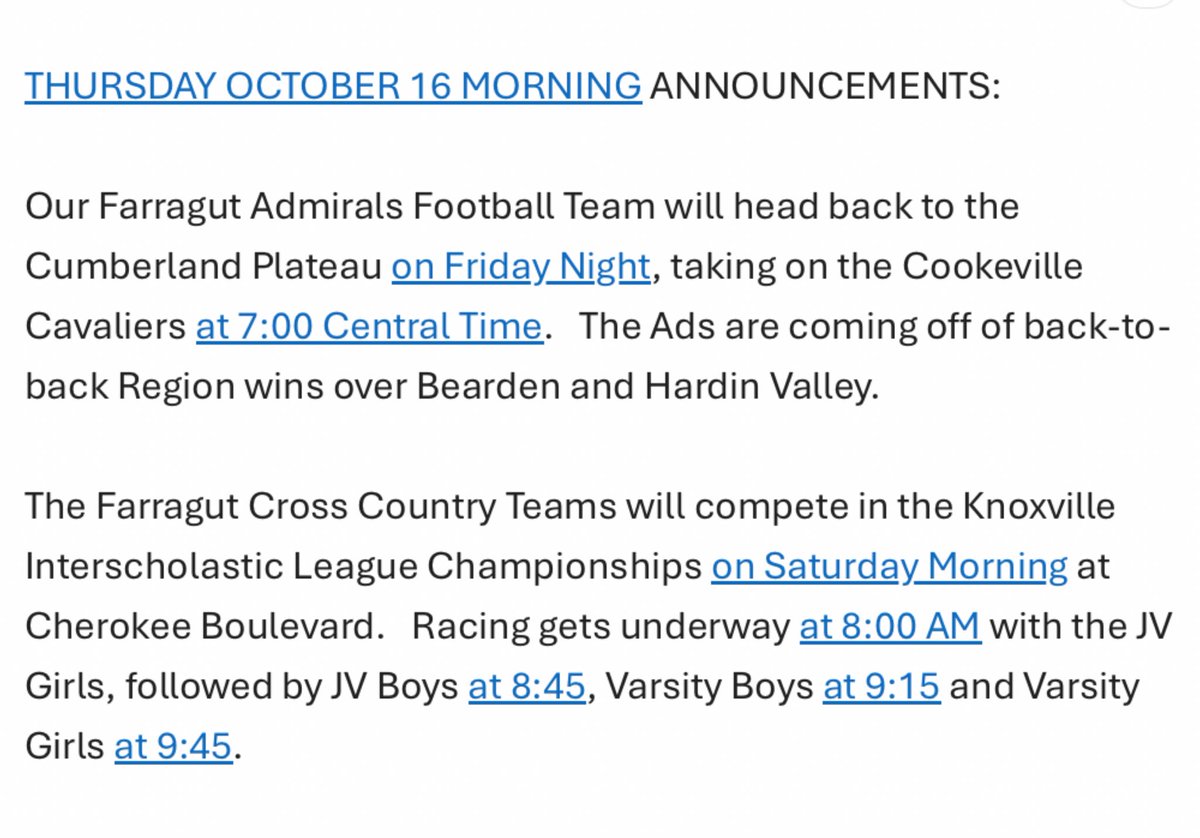 Check out Thursday Morning’s Farragut High School Announcements ⚓️

⁦<a href="/West105_WFIV/">Farragut Radio</a>⁩ ⁦<a href="/farragutpress1/">farragutpress</a>⁩