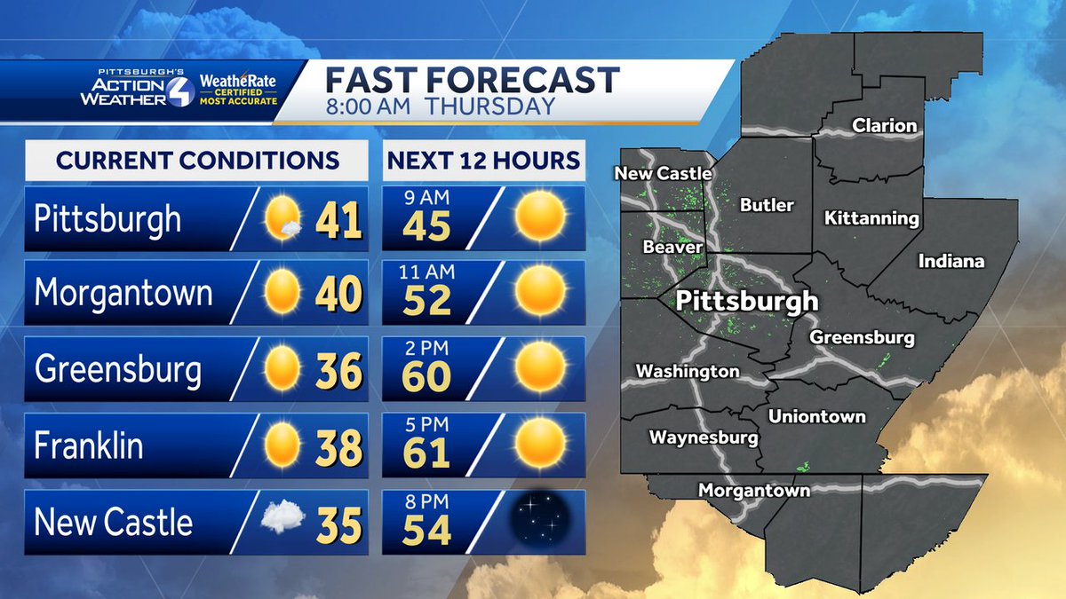 Here's a look at your morning conditions, temperatures, and radar around Western PA along with your forecast for the rest of the day! #pawx