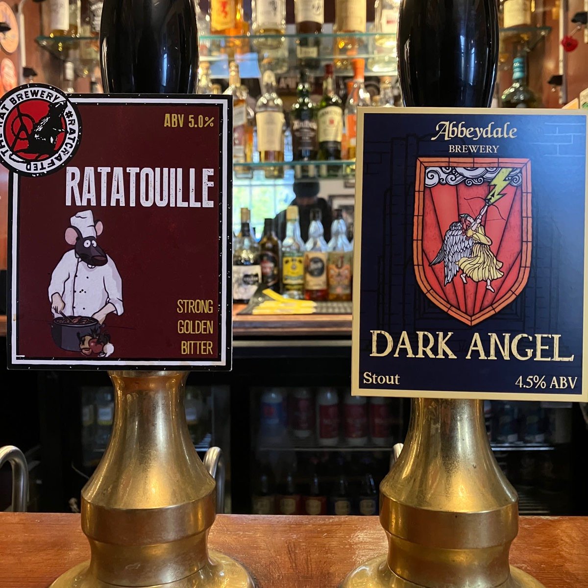 Ossett Ratatouille 5% golden ale

Abbeydale Dark Angel 4.5% Stout