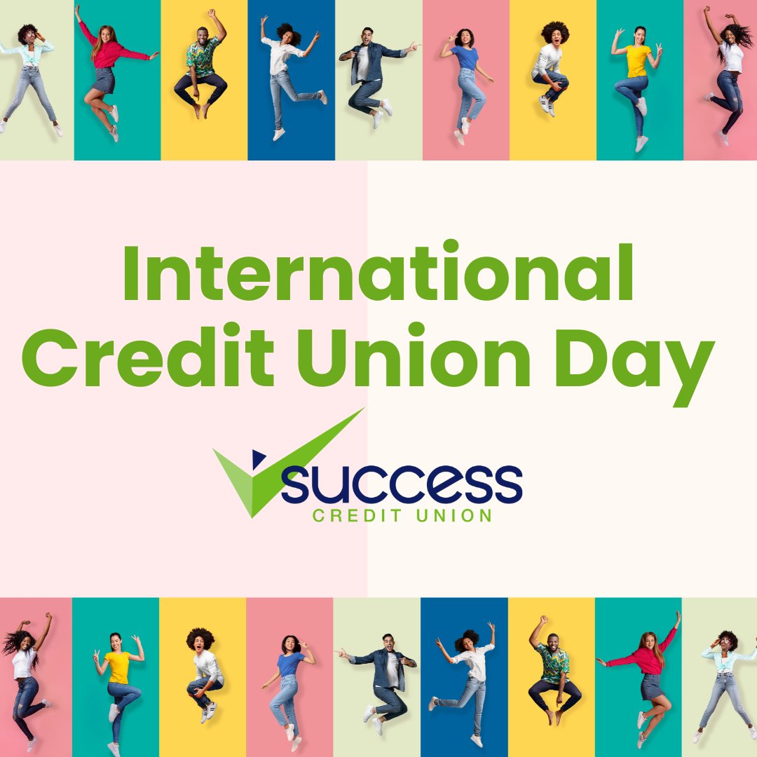 SuccessCU's tweet image. Happy International Credit Union Day! 🎉 Today, we celebrate the cooperative spirit that makes credit unions a different kind of financial institution. Thank you for being a part of the Success Credit Union family!  #CreditUnionDifference #PeopleHelpingPeople #SuccessCreditUnion
