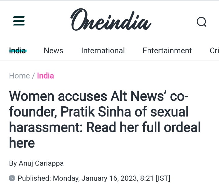 Prateek Sinha is defending his anti-Islamic tweet more vigorously than the sexual allegations against him, this clearly shows what he fears more.

Not a single tweet by Zubair supporting him.