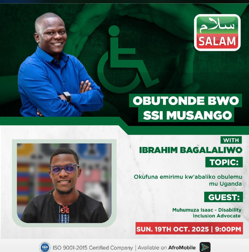 thedeafguyy's tweet photo. Meanwhile, I was glad to have been hosted by @SalamTvUG  to talk about disability inclusion.  Catch our discussion on Sunday, 9pm  -10 pm and get to know some of the barriers young people with disabilities face.

#WeCanWork https://t.co/xaJCpq1eGL